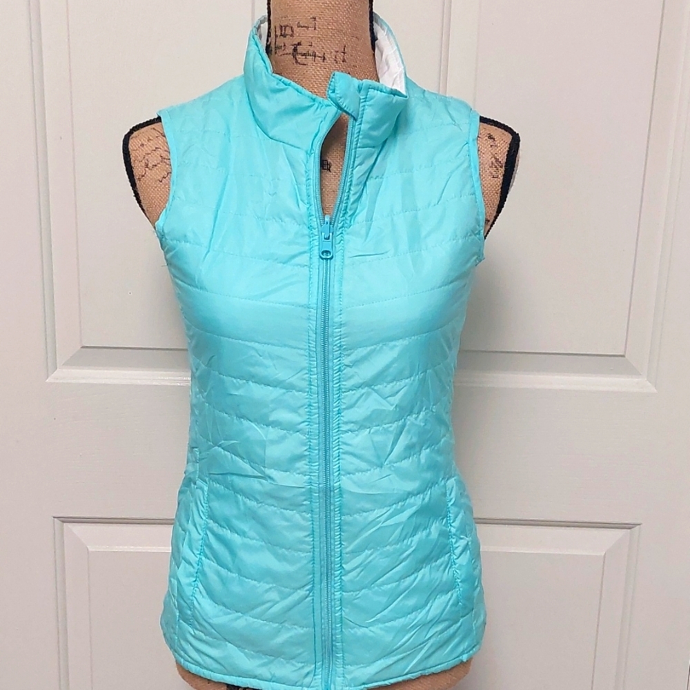 🎀JUNIOR VEST REVERSIBLE WHITE/TURQ , LAYER 8, SIZE XL🎀